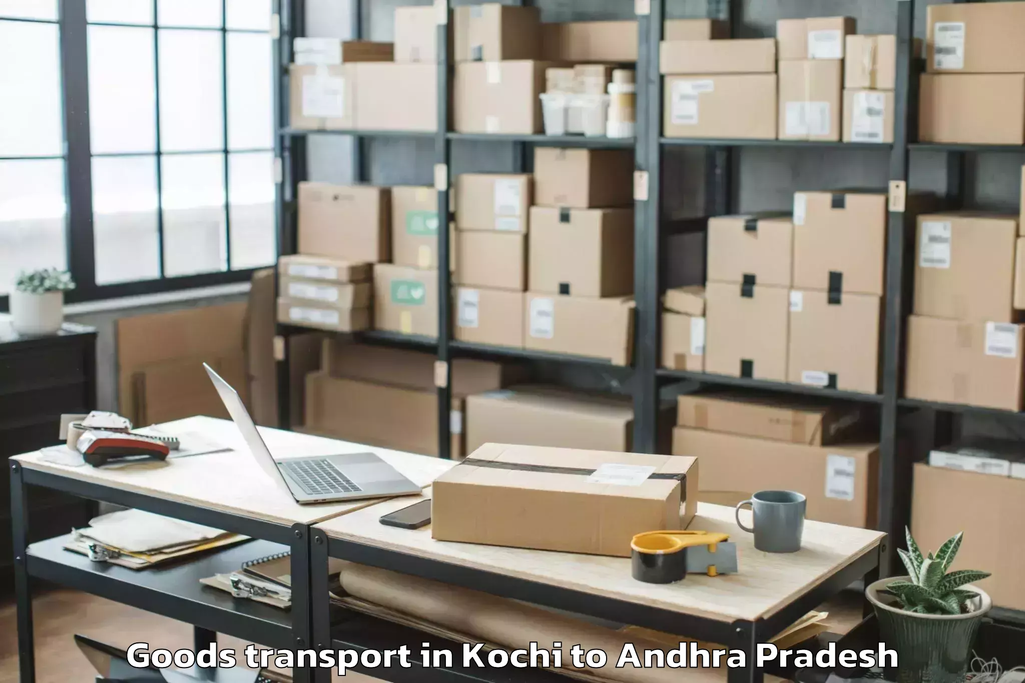 Discover Kochi to Yellamanchili Goods Transport